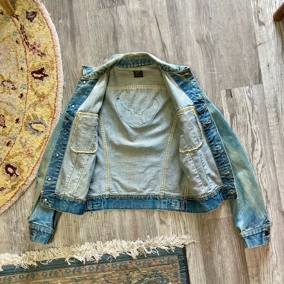 Vintage 1960s Lee Riders Sanforized 101-J Denim Jacket Harley Davidson Patch - Picture 7 of 11